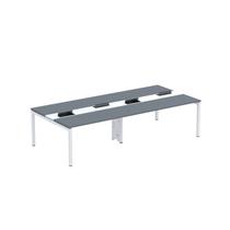 Mesa de Plataforma Dupla para 4 Pessoas Corporativa 150x140/4p Pdc15/14/4p Grafito/Branco - Pandin Móveis