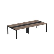 Mesa de Plataforma Dupla para 4 Pessoas Corporativa 150x140/4p Pdc15/14/4p Walnut/Preto