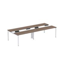 Mesa de Plataforma Dupla para 4 Pessoas Corporativa 160x140/4p Pdc16/14/4p Walnut/Branco