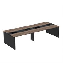 Mesa de Plataforma Dupla para 4 Pessoas Corporativa 160x140/4p Walnut/Preto