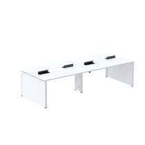 Mesa de Plataforma Dupla para 4 Pessoas Corporativa 280x140/4p Branco - Pandin Móveis