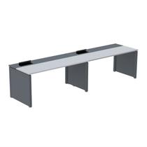 Mesa de Plataforma Simples para 2 Pessoas Corporativa 110x792/2p Pscpp110/792/2p Cinza/Grafito - Pandin Móveis