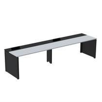 Mesa de Plataforma Simples para 2 Pessoas Corporativa 110x792/2p Pscpp110/792/2p Cinza/Preto