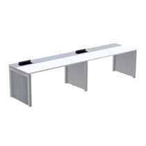 Mesa de Plataforma Simples para 2 Pessoas Corporativa 120x792/2p Pscpp120/792/2p Cinza/Branco - Pandin Móveis