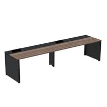 Mesa de Plataforma Simples para 2 Pessoas Corporativa 120x792/2P PSCPP120/792/2P Marrom/Walnut/Preto
