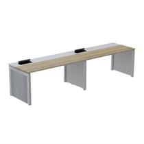 Mesa de Plataforma Simples para 2 Pessoas Corporativa 120x792/2p Pscpp120/792/2p Noce Naturalle/Cinza