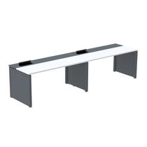 Mesa de Plataforma Simples para 2 Pessoas Corporativa 150x792/2P PSCPP150/792/2P Branco/Grafito