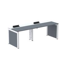 Mesa de Plataforma Simples para 2 Pessoas Corporativa 150x792/2p Pscpp150/792/2p Grafito/Branco - Pandin Móveis