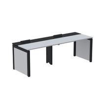 Mesa de Plataforma Simples para 2 Pessoas Corporativa 150x792/2P PSCPP150/792/2P Marrom/Cinza/Preto