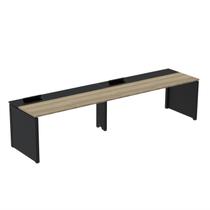 Mesa de Plataforma Simples para 2 Pessoas Corporativa 150x792/2P PSCPP150/792/2P Marrom/Noce Marromle/Preto