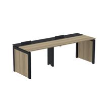 Mesa de Plataforma Simples para 2 Pessoas Corporativa 150x792/2p Pscpp150/792/2p Marrom Noce Naturalle/Preto