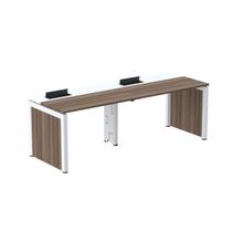 Mesa de Plataforma Simples para 2 Pessoas Corporativa 150x792/2P PSCPP150/792/2P Marrom/Walnut/Branco