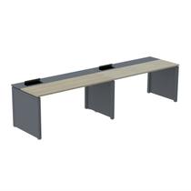 Mesa de Plataforma Simples para 2 Pessoas Corporativa 150x792/2p Pscpp150/792/2p Nogueira Casablanca/Grafito