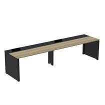 Mesa de Plataforma Simples para 2 Pessoas Corporativa 160x792/2p Pscpp160/792/2p Noce Naturalle/Preto