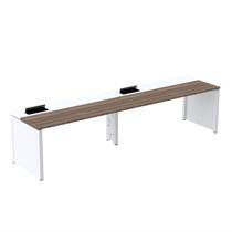 Mesa de Plataforma Simples para 2 Pessoas Corporativa 160x792/2p Pscpp160/792/2p Walnut/Branco