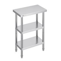 Mesa de preparação de alimentos VEVOR em aço inoxidável 35x60x86cm com prateleira Mesa de preparação de alimentos VEVOR em aço inoxidável 35x60x86cm com prateleira