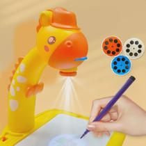 Mesa De Projetor Infantil Aprendendo Pintura Girafa Amarela
