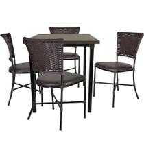 Mesa De Quatro Cadeira Gramado Tabaco Jogo De Jardim