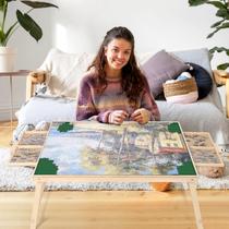 Mesa de quebra-cabeça ITEFDTUTNE 34x26cm com 4 gavetas e capa Mesa de quebra-cabeça ITEFDTUTNE 34x26cm com 4 gavetas e capa