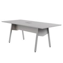 Mesa de Reunião 200cm para 8 Pessoas com Caixa de Tomadas Industrial Executive Cinza Mesa de Reunião 200cm para 8 Pessoas com Caixa de Tomadas Industrial Executive Cinza
