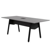Mesa de Reunião 200cm para 8 Pessoas com Caixa de Tomadas Industrial Executive Cinza/Sagrado/Preto Mesa de Reunião 200cm para 8 Pessoas com Caixa de Tomadas Industrial Executive Cinza/Sagrado/Preto