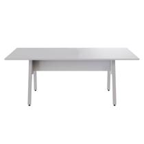Mesa de Reunião 200cm para 8 Pessoas com Tampo Chanfrado Industrial Executive