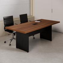 Mesa de Reunião 6 Lugares com 1 Caixa de Tomadas Pé Painel 200x90cm Yescasa