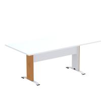 Mesa De Reunião Aretto Pandin 1,60 M Branco e Laranja Picasso