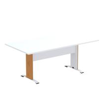 Mesa De Reunião Aretto Pandin 2,00 M Branco e Laranja Picasso