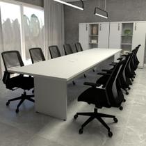 Mesa de Reunião Cinza 3,80m x 1,10m 2 Caixas de Tomadas F5 - F5 Office G