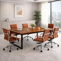 Mesa De Reunião Escritório Escrivaninha Industrial Tampo 190cm Base Ferro Mesa De Reunião Escritório Escrivaninha Industrial Tampo 190cm Base Ferro
