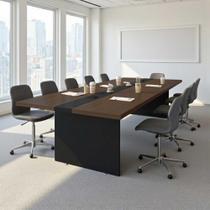 Mesa de Reunião Executiva Premium 3,60m 8 Pessoas Freijó