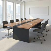 Mesa de Reunião Executiva Premium 3,60m 8 Pessoas Noce o