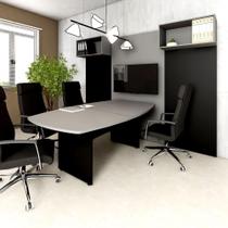 Mesa de Reunião Orgânica 320cm x 110cm Pés Painel Escritório F5 Office