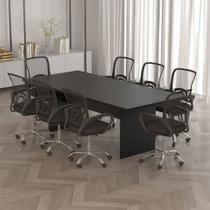 Mesa de Reunião para Escritório 220cm MDP Branco Tecnomobili Mesa de Reunião para Escritório 220cm MDP Branco Tecnomobili