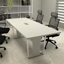 Mesa de Reunião Pés Metal 2m Cinza Caixa de Tomadas F5 - F5 Office G