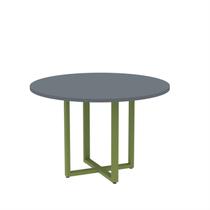 Mesa de Reunião Redonda 100cm Mrr1100p25tub Grafito/Verde Miró