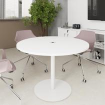 Mesa de Reunião Redonda 110cm com Plug Tomada F5 Office Mesa de Reunião Redonda 110cm com Plug Tomada F5 Office