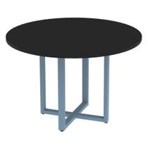 Mesa de Reunião Redonda P25 Pandin 110 cm (Largura) Tampo MDP Preto Pé Aço Tubular Azul Dali Mesa de Reunião Redonda P25 Pandin 110 cm (Largura) Tampo MDP Preto Pé Aço Tubular Azul Dali
