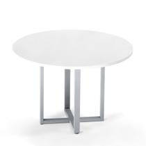 Mesa de Reunião Redonda Tubular P25 Pandin 1,10 M Branco e Cinza