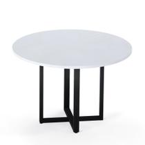 Mesa de Reunião Redonda Tubular P25 Pandin 1,10 M Cinza e Preto