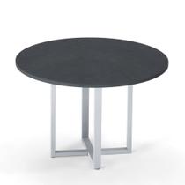 Mesa de Reunião Redonda Tubular P25 Pandin 1,10 M Grafito e Cinza