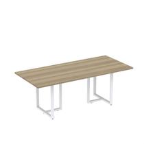 Mesa de Reunião Retangular 200x90cm MR2000P25TUB Branco/Noce Marromle Mesa de Reunião Retangular 200x90cm MR2000P25TUB Branco/Noce Marromle