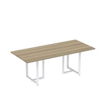 Mesa de Reunião Retangular 200x90cm MR2000P25TUB Noce Naturalle/Branco