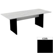 Mesa de Reunião Retangular 260 x 120 cm Pé Painel PE25 em MDP Cor Preta Base Preta