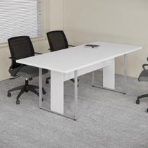 Mesa de Reunião Retangular 6 Lugares Pé Painel 200x90cm Yescasa Mesa de Reunião Retangular 6 Lugares Pé Painel 200x90cm Yescasa