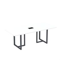 Mesa de Reunião Retangular com Power Box 200x90cm MR2000P25TUB Branco/Grafito