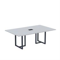 Mesa de Reunião Retangular com Power Box 200x90cm MR2000P25TUB Cinza/Azul Delrei