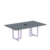 Mesa de Reunião Retangular com Power Box 200x90cm MR2000P25TUB Cinza/Grafito/Lilas Mesa de Reunião Retangular com Power Box 200x90cm MR2000P25TUB Cinza/Grafito/Lilas