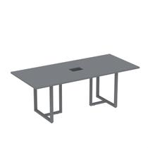Mesa de Reunião Retangular com Power Box 200x90cm MR2000P25TUB Cinza/Grafito